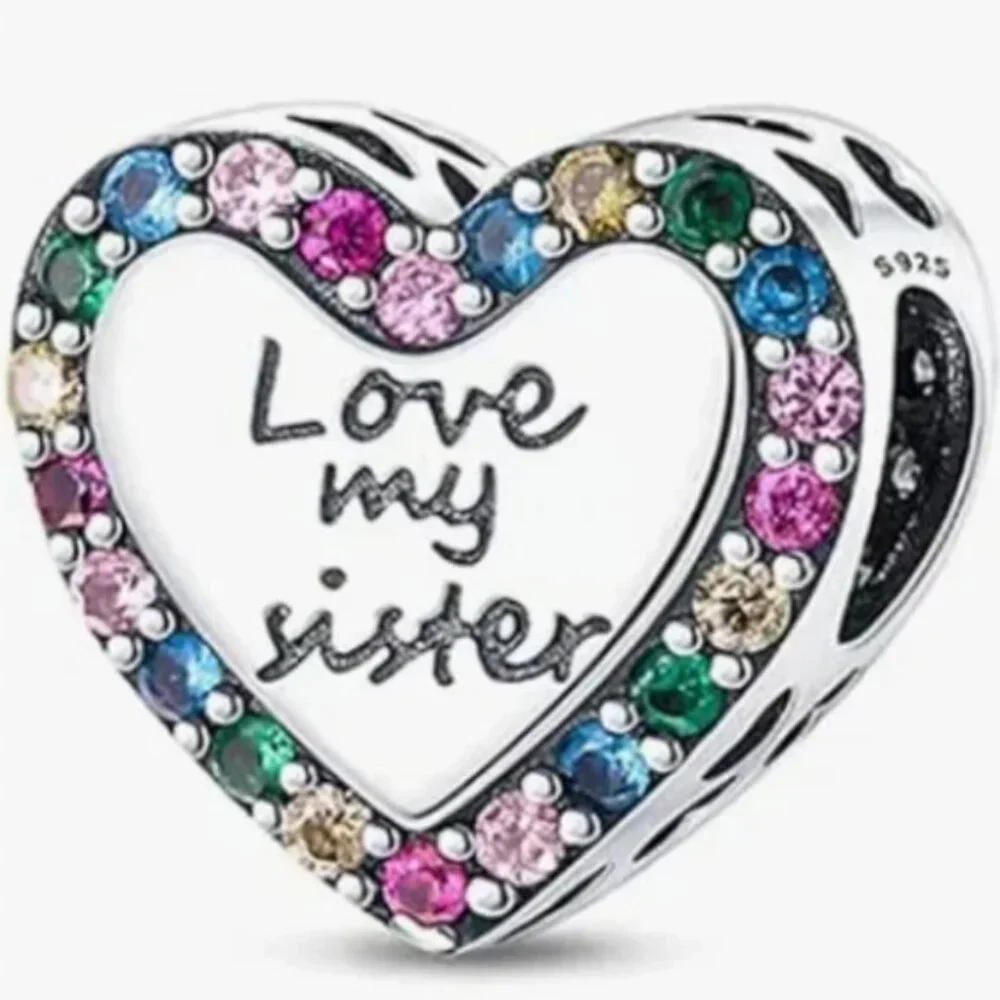 Love my Sister 925S Charm Compatible with Pandora Bracelet